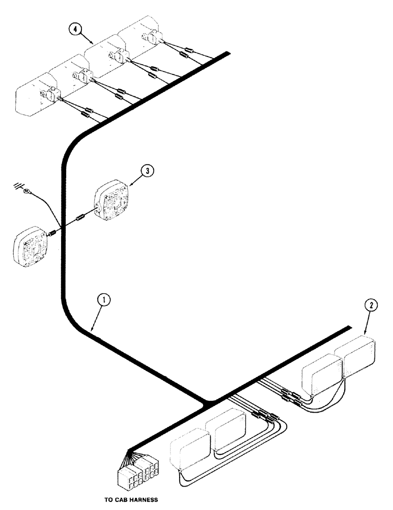 Схема запчастей Case IH 2394 - (4-20) - FOUR POST ROPS HEADLINER WIRING (04) - ELECTRICAL SYSTEMS