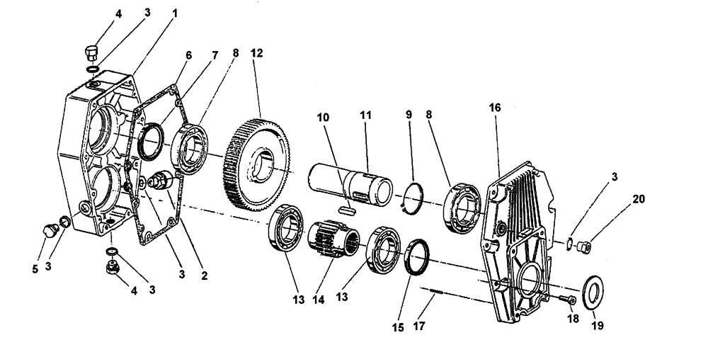 Схема запчастей Case IH 2062 - (09-40) - COMBINE ADAPTER GEARBOX (03) - CHASSIS/MOUNTED EQUIPMENT