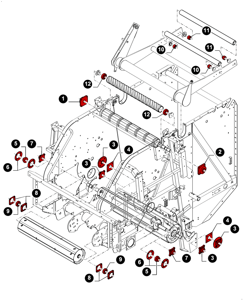 Схема запчастей Case IH RB464 - (00.00RB216) - MAINTENANCE PARTS, MAIN FRAME ROLLS (00) - GENERAL