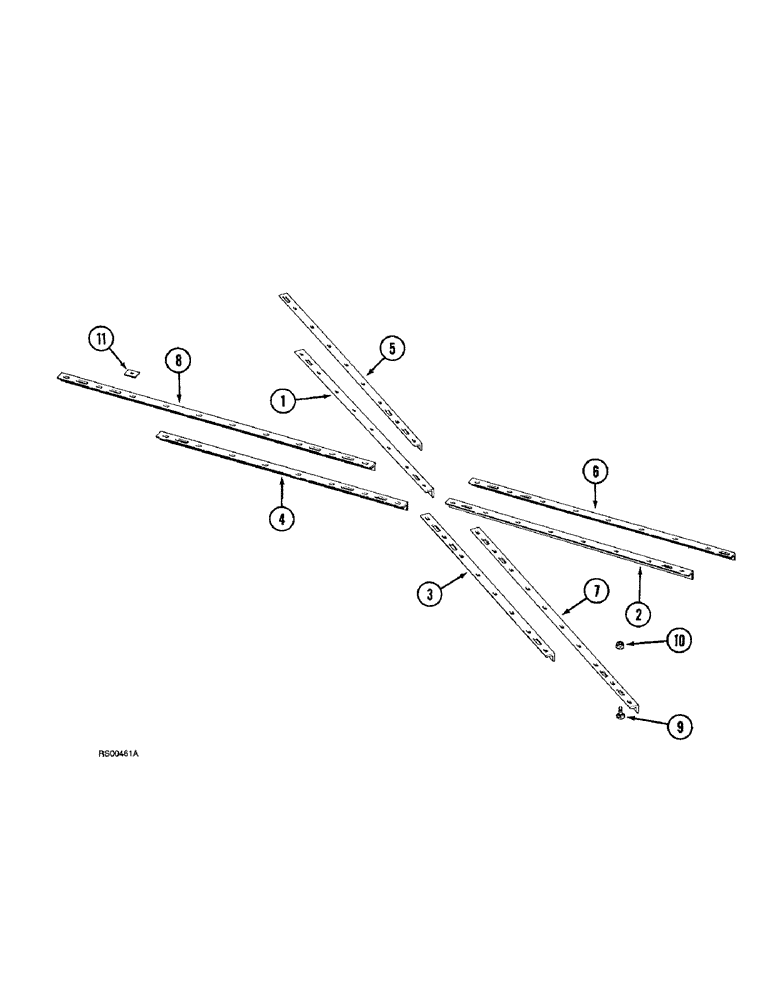 Схема запчастей Case IH 3800 - (9-22) - SCRAPER SUPPORTS, FOLDING HARROW, 7-1/2 INCH SPACING (09) - CHASSIS/ATTACHMENTS