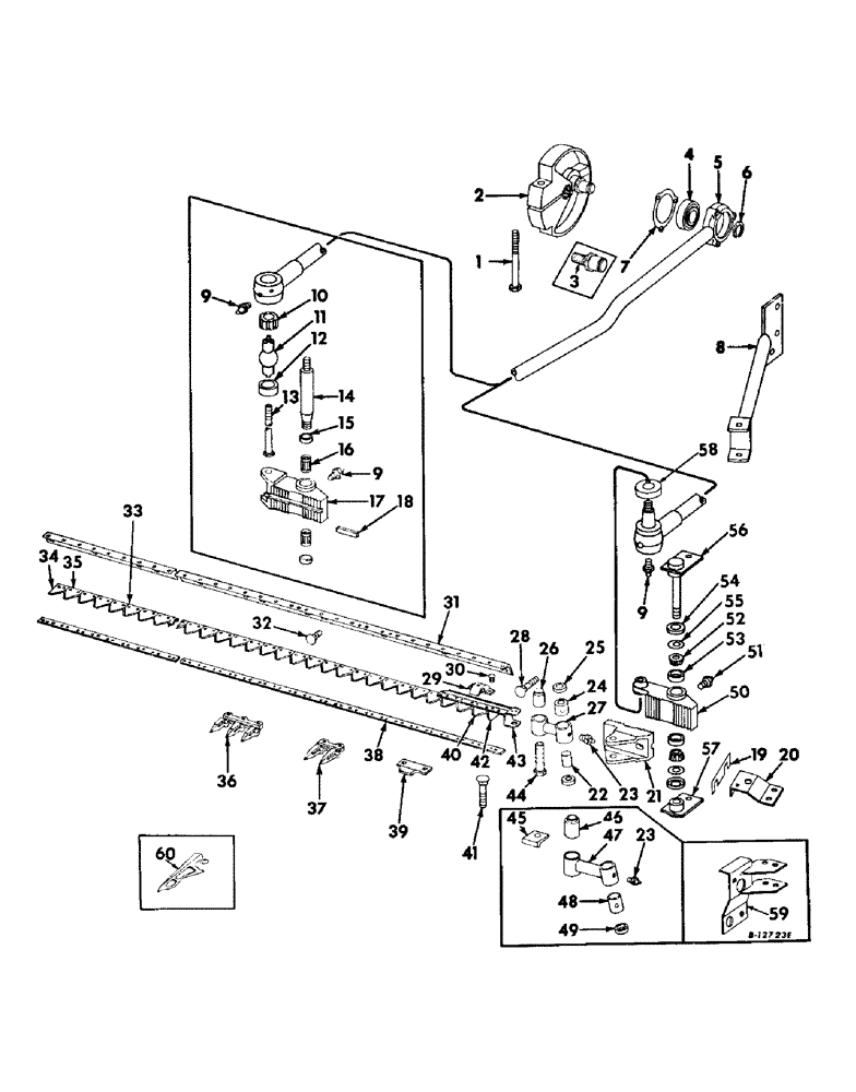 Схема запчастей Case IH 503 - (031) - KNIFE AND KNIFE DRIVE, GRAIN LIFTER ATTACHMENT (58) - ATTACHMENTS/HEADERS