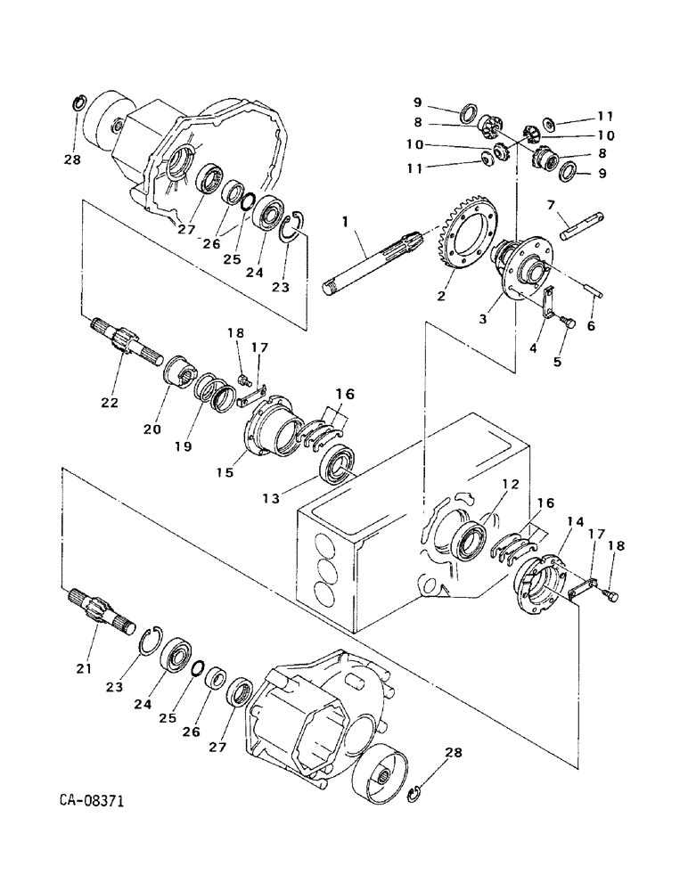 Схема запчастей Case IH 234 - (07-07) - DRIVE TRAIN, DIFFERENTIAL, 234 (04) - Drive Train