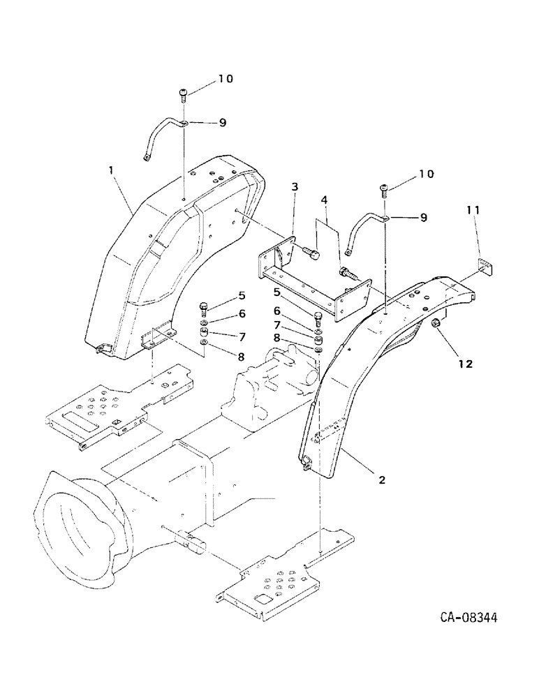 Схема запчастей Case IH 234 - (13-08) - SUPERSTRUCTURE, FENDERS, 234 (05) - SUPERSTRUCTURE