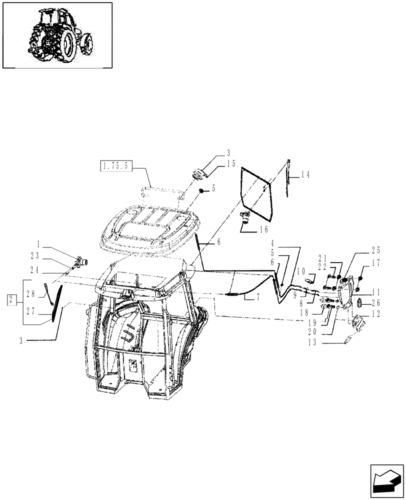 Схема запчастей Case IH JX65 - (1.92.0[52]) - WINDSCREEN WIPER AND REAR-WINDOW WIPER (10) - OPERATORS PLATFORM/CAB