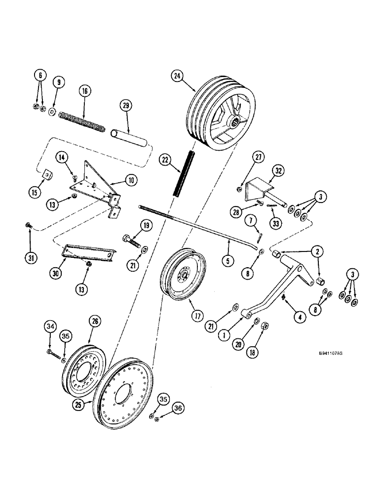 Схема запчастей Case IH 2188 - (9A-02) - BELT DRIVE, FAN JACKSHAFT (13) - FEEDER