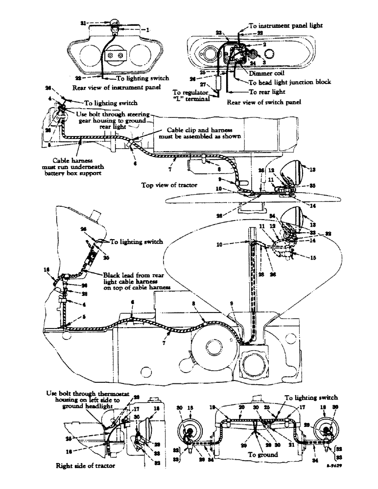 Схема запчастей Case IH 300 - (164) - ELECTRICAL SYSTEM, DIESEL ENGINE, LIGHTING SYSTEM, SPECIAL, FOR INTERNATIONAL 350 UTILITY TRACTOR (06) - ELECTRICAL SYSTEMS