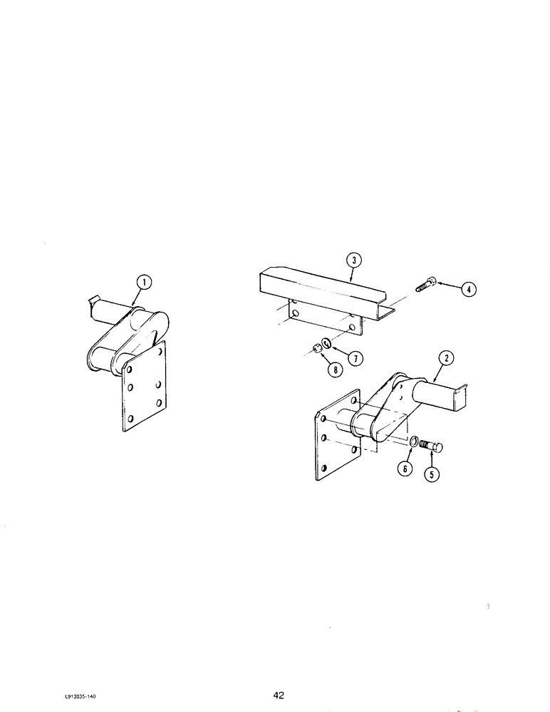 Схема запчастей Case IH L108 - (42) - LOADER MOUNTING (09) - CHASSIS/ATTACHMENTS