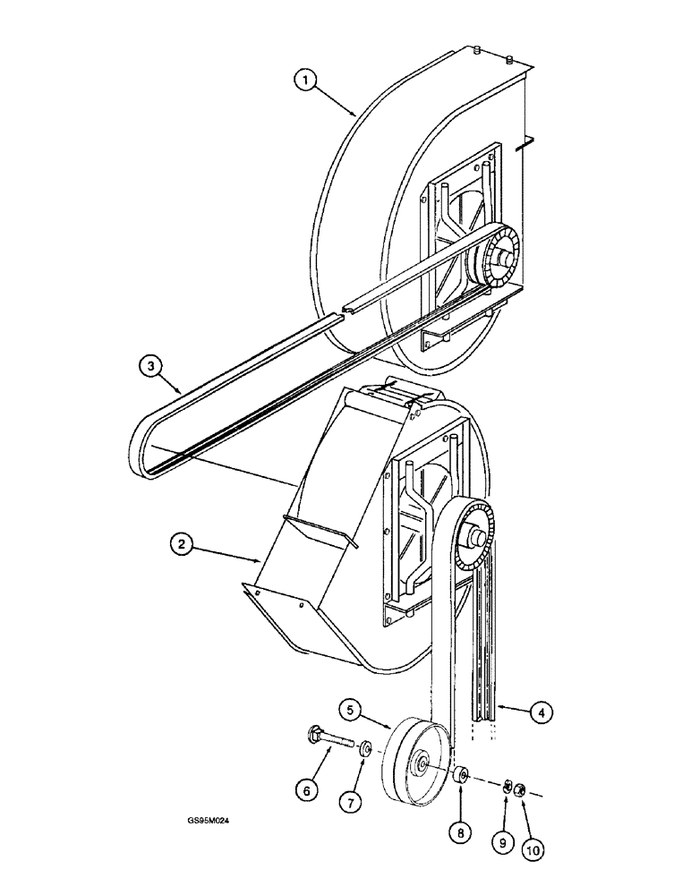 Схема запчастей Case IH 2055 - (9C-10) - FAN DRIVE (15) - HANDLING SYSTEM