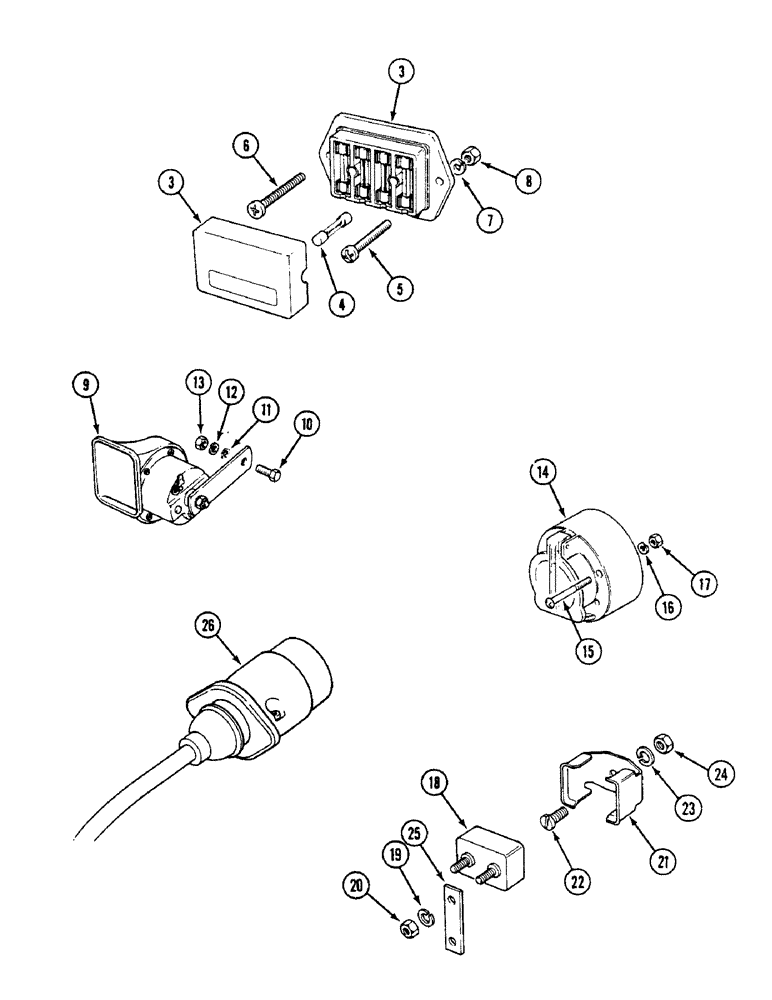 Схема запчастей Case IH 1494 - (4-064) - FUSE BOX, HORN AND TRAILER SOCKET (04) - ELECTRICAL SYSTEMS