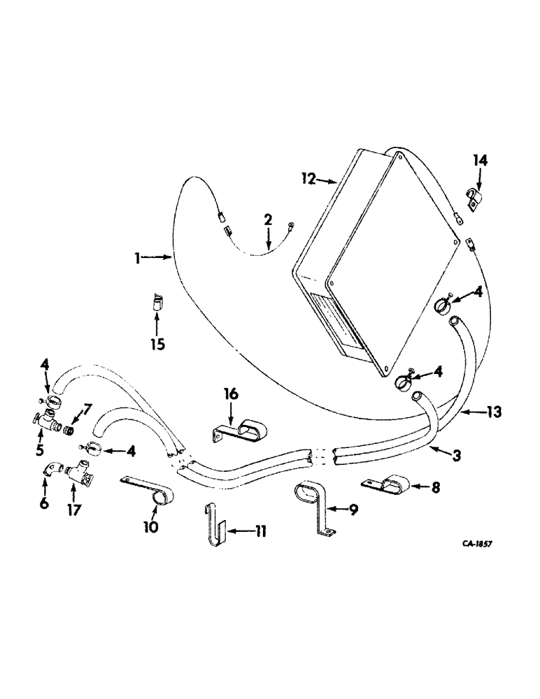 Схема запчастей Case IH 826 - (13-27) - SUPERSTRUCTURE, TRACTOR CAB HEATER AND CONNECTIONS (05) - SUPERSTRUCTURE