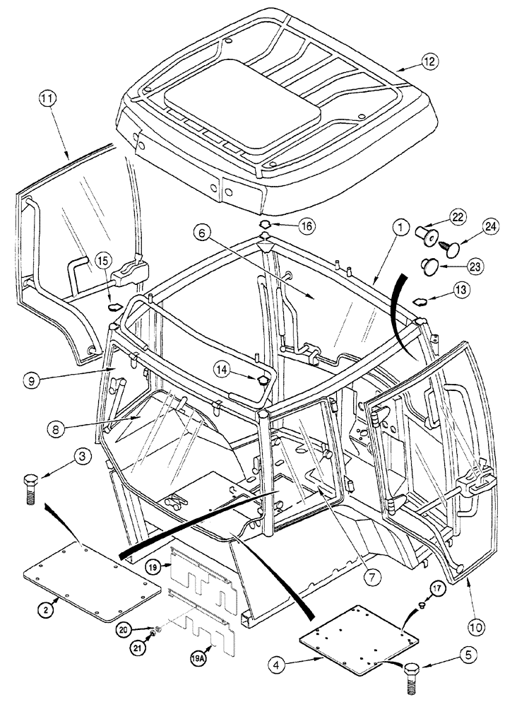 Схема запчастей Case IH MX100 - (09-18) - CAB (09) - CHASSIS/ATTACHMENTS