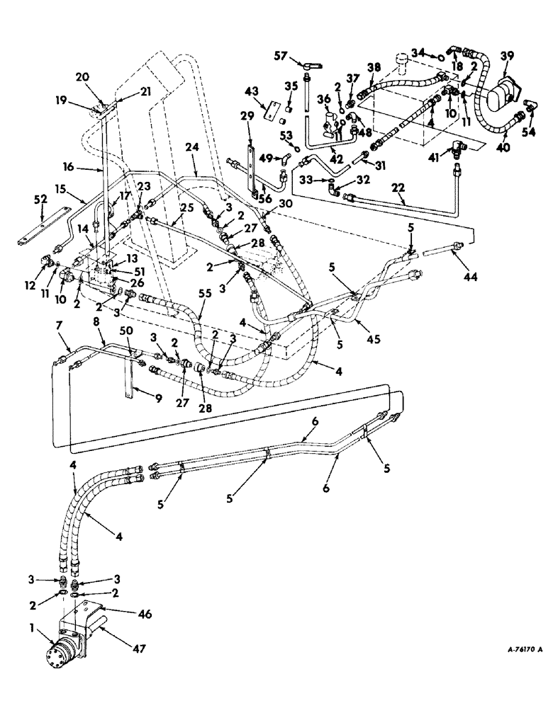 Схема запчастей Case IH 503 - (316) - WINDROW PICKUP HYDRAULIC DRIVE DIAGRAM, BELT TYPE, FOR HYDROSTATIC GROUND DRIVE (35) - HYDRAULIC SYSTEMS