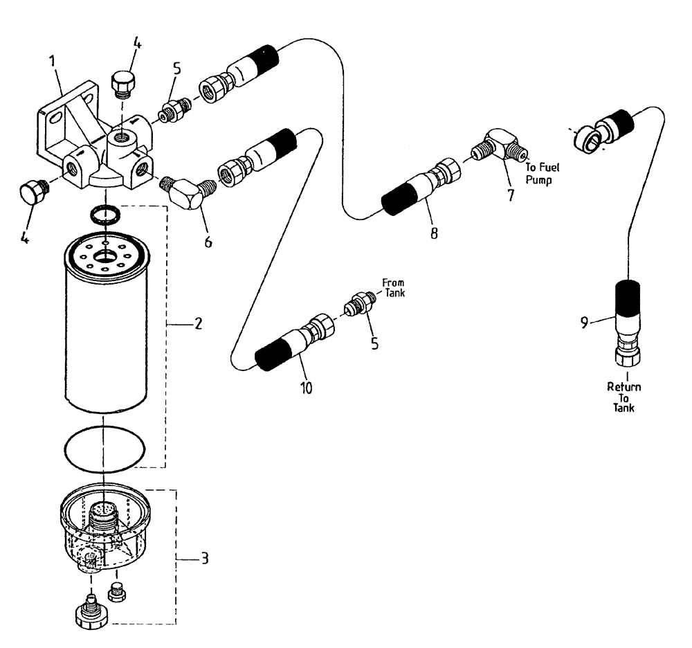 Схема запчастей Case IH 7700 - (C01[30A]) - WATER SEPARATOR AND FUEL LINES {6CT} Engine & Engine Attachments