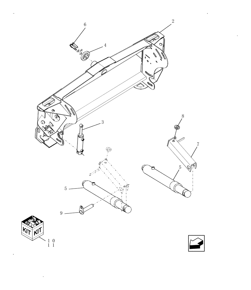 Схема запчастей Case IH 8010 - (35.162.04) - KIT, HEAVY DUTY FEEDER LIFT (35) - HYDRAULIC SYSTEMS