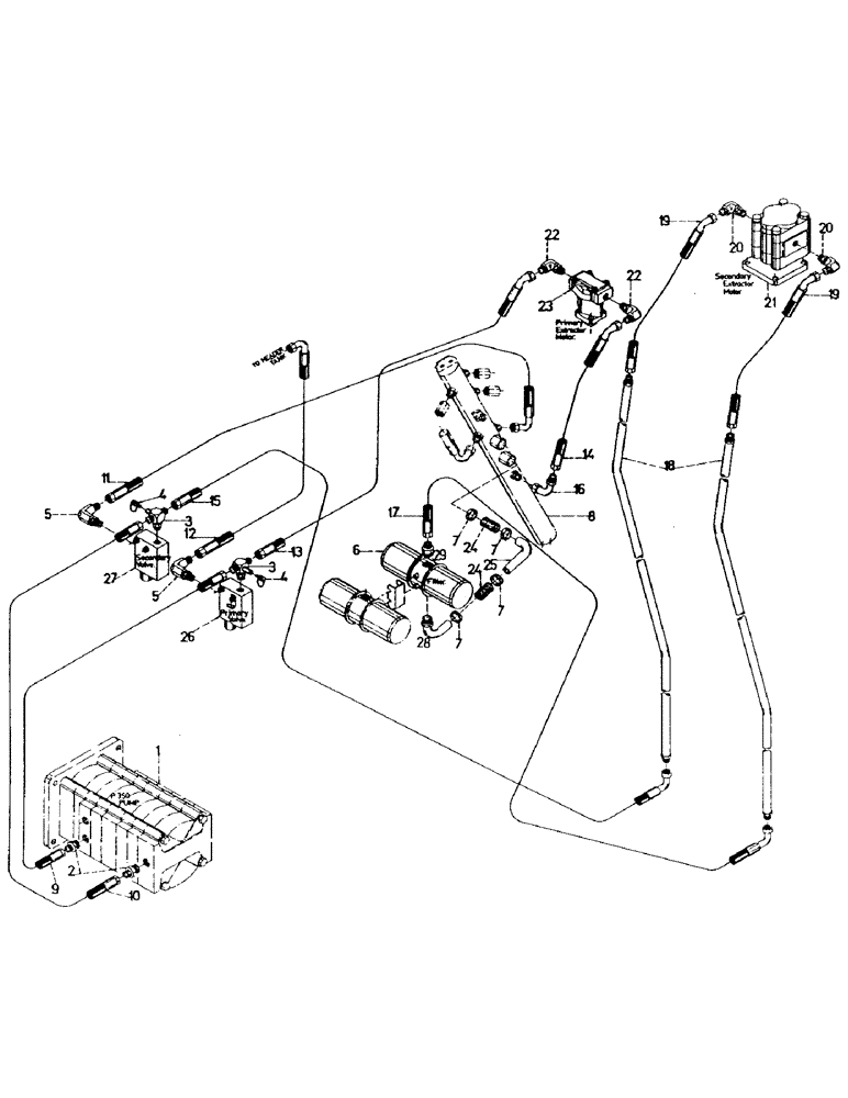 Схема запчастей Case IH 7700 - (B05-52) - HYDRAULICS, CIRCUIT, EXTRACTORS Hydraulic Components & Circuits