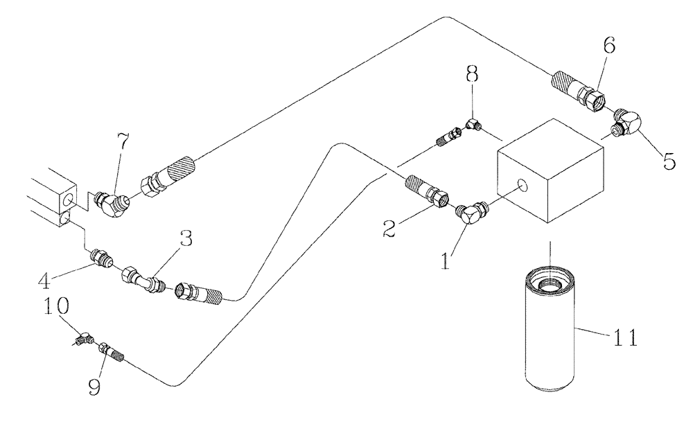 Схема запчастей Case IH 7700 - (C01[09]) - REMOTE OIL FILTER, M11-250,M11-330 Engine & Engine Attachments