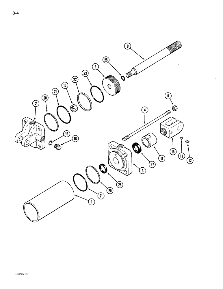 Схема запчастей Case IH 770 - (8-04) - HYDRAULIC CYLINDER, DEPTH CONTROL, 4 INCH BORE X 8 INCH STROKE 