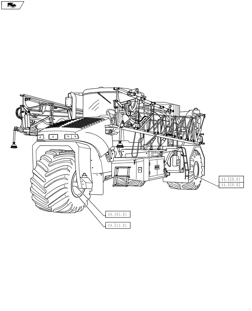 Схема запчастей Case IH TITAN 3030 - (44.000.00) - PICTORIAL INDEX - WHEELS (44) - WHEELS