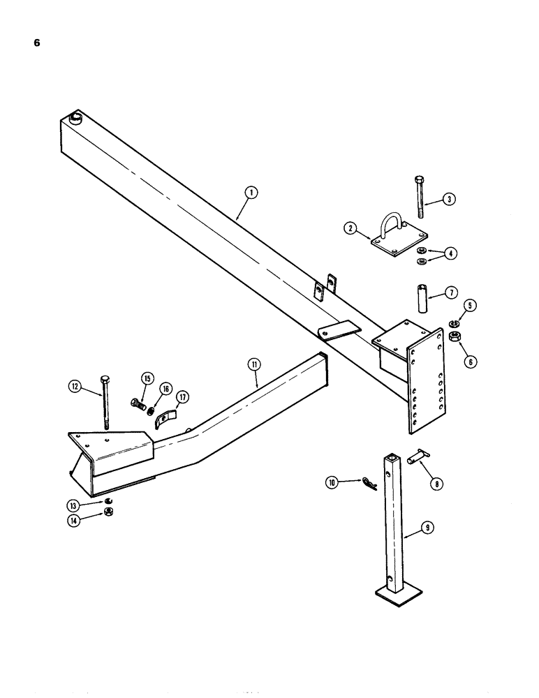 Схема запчастей Case IH 8300-SERIES - (06) - HITCH TONGUE, IN FURROW 