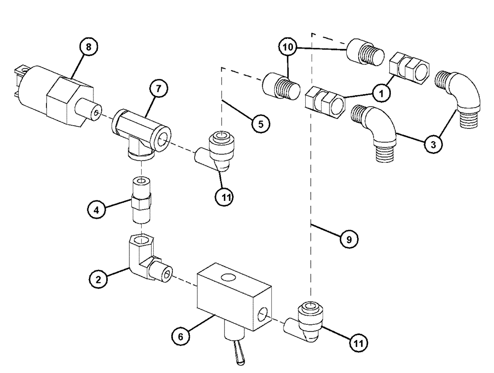 Схема запчастей Case IH FLX4330 - (07-012) - 2-SPEED SHIFT CIRCUIT Pneumatics