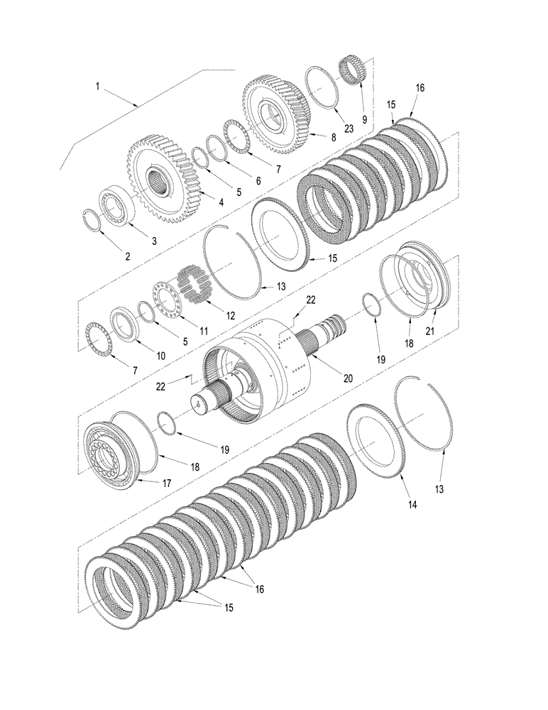 Схема запчастей Case IH STEIGER 485 - (06-56[01]) - POWER SHIFT TRANSMISSION - FOURTH SHAFT ASSEMBLY (06) - POWER TRAIN