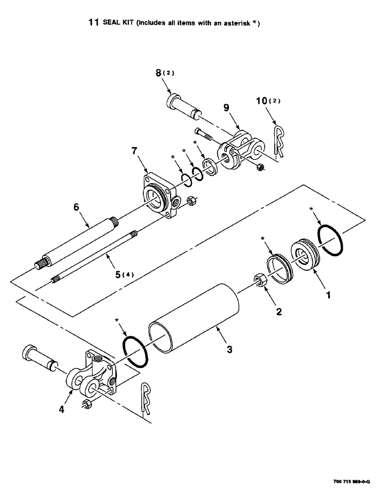Схема запчастей Case IH 8585 - (8-10) - HYDRAULIC CYLINDER ASSEMBLY, DENSITY CONTROL, 700715969 HYDRAULIC CYLINDER COMPLETE (07) - HYDRAULICS