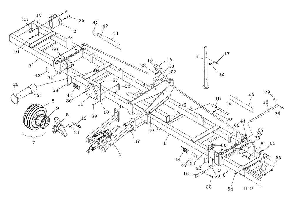 Схема запчастей Case IH NPX5300 - (39.100.01) - NPX5300 MAIN FRAME (39) - FRAMES AND BALLASTING