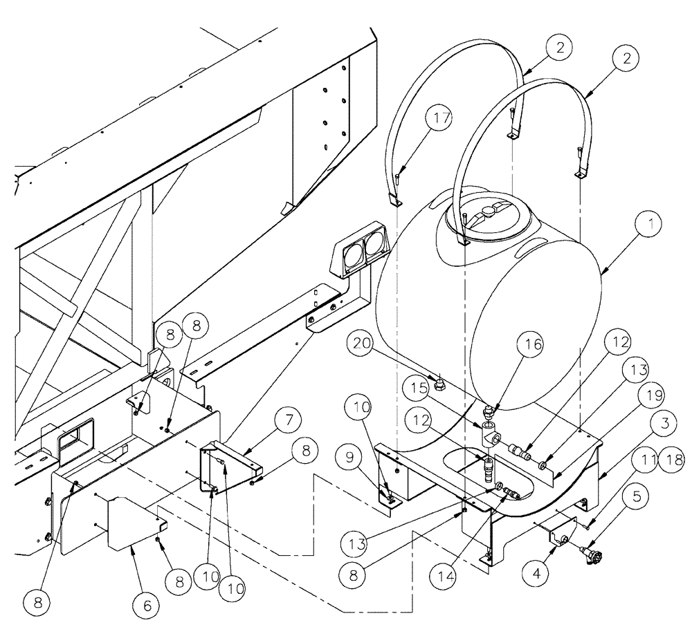 Схема запчастей Case IH 438 - (13-012) - TANK & CRADLE GROUP, PRESSURE WASHER Pressure Washer