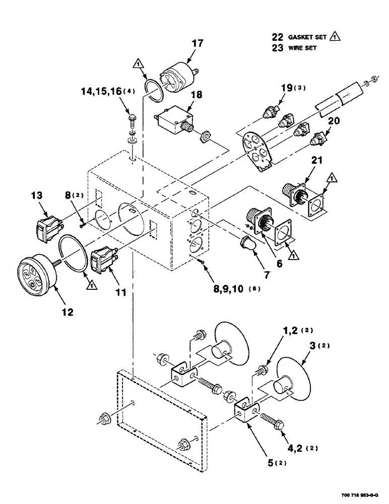 Схема запчастей Case IH RS451 - (4-24) - ELECTRICAL CONTROL BOX ASSEMBLY, WITHOUT MESH WRAP, 700716953 ELECTRICAL CONTROL BOX ASSY. COMPLETE (06) - ELECTRICAL