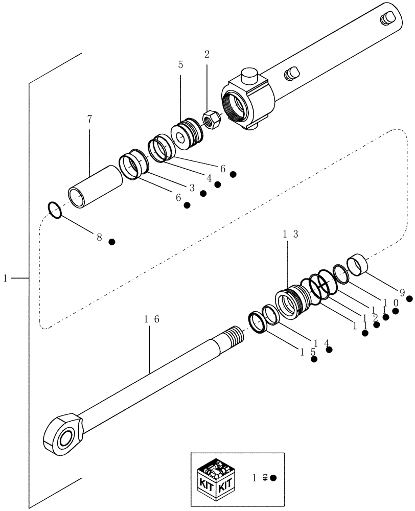 Схема запчастей Case IH 1200PT - (A.10.A[06]) - HYDRAULIC CYLINDER - 395272A2 A - Distribution Systems
