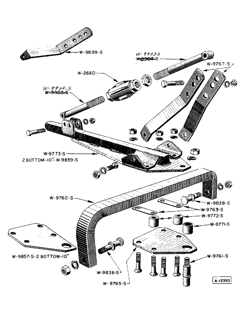 Схема запчастей Case IH BER-SERIES - (04) - DRAFT BAR, MAST AND STABILIZER BAR, TWO BOTTOM PLOW, 10, 12, 14 AND 16 INCHES 