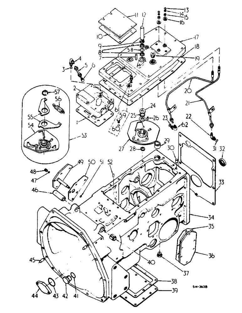 Схема запчастей Case IH HYDRO 84 - (07-01) - DRIVE TRAIN, HYDROSTATIC DRIVE HOUSING, CONTROL CAM, MULTI-VALVE, HYDRO 84 TRACTORS (04) - Drive Train