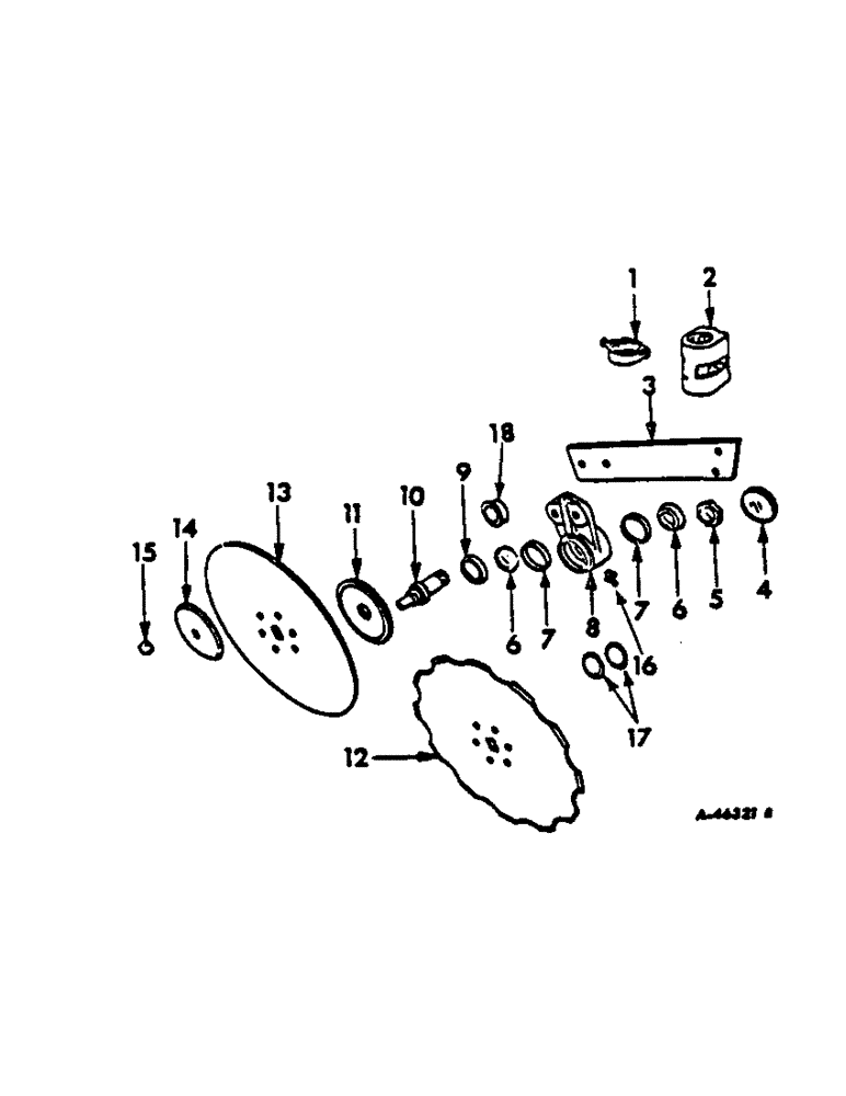 Схема запчастей Case IH 642 - (AE-07) - ROLLING COLTER, SHEAR BOLT, PRECISION BEARING SINGLE ARM 