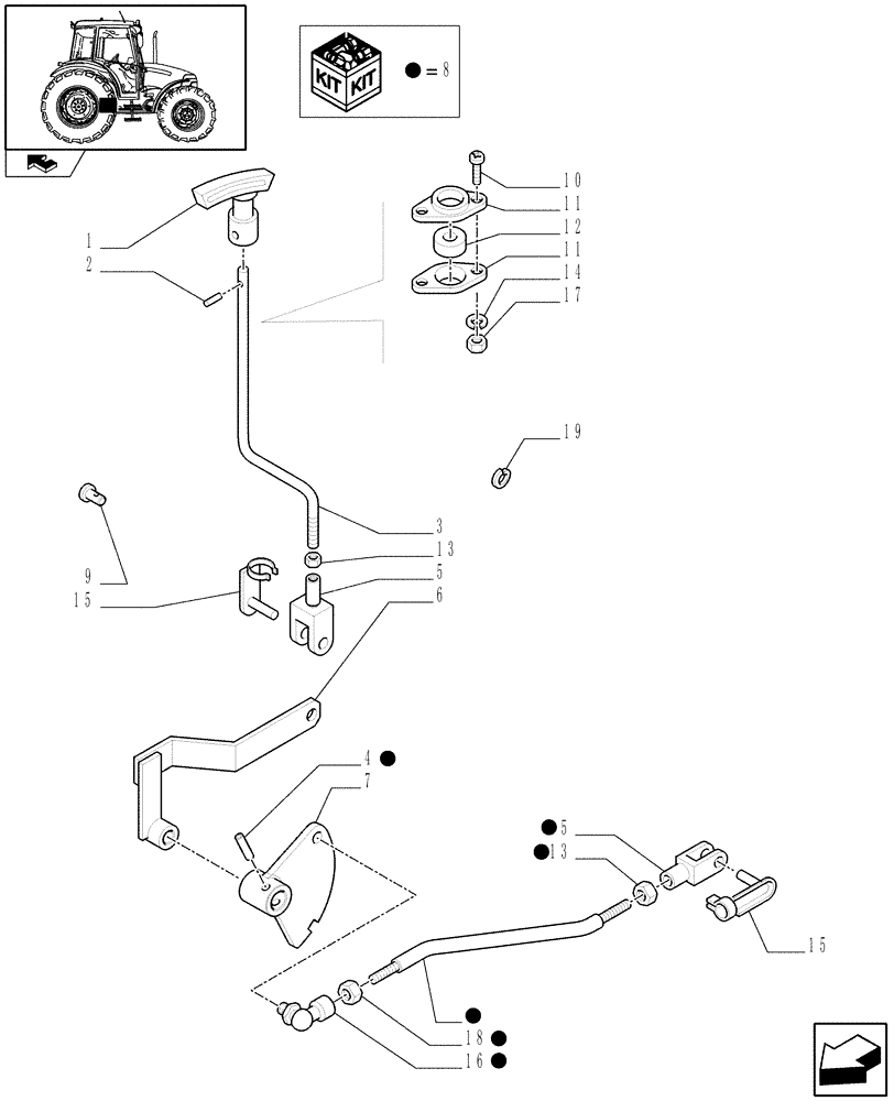 Схема запчастей Case IH FARMALL 90 - (1.33.2/02) - 20X12 TRANSMISSION WITH SYNCHRO SHUTTLE AND CREEPER - IDLER CONTROLS (VAR.335113-335115-336115-743904) (04) - FRONT AXLE & STEERING