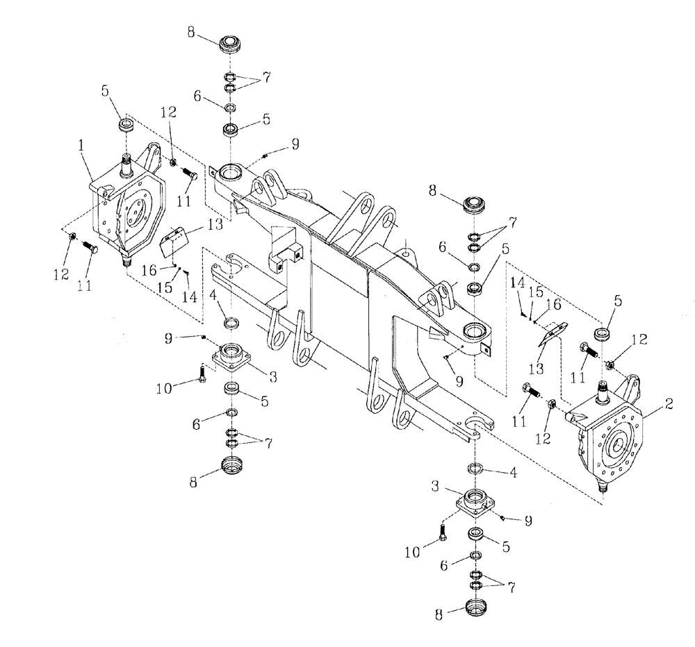Схема запчастей Case IH AUSTOFT - (A01-14) - BRAKE CALLIPER MOUNTS (FRONT AXLE) Mainframe & Functioning Components
