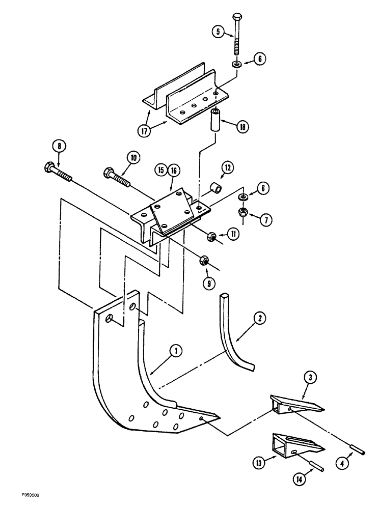 Схема запчастей Case IH 6814 - (09-08) - SHEAR BOLT SHANK UNIT (09) - CHASSIS/ATTACHMENTS