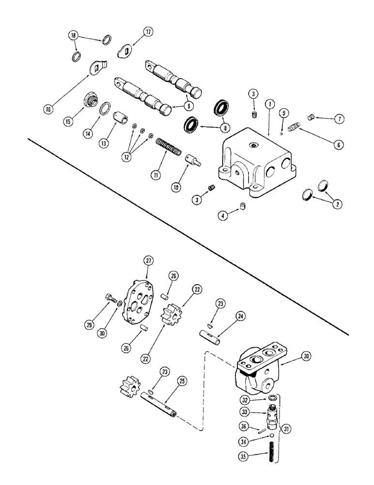 Схема запчастей Case IH M570AT - (052) - VALVE, TORQUE CONVERTER DRIVE, HYDRAULIC PUMP (06) - POWER TRAIN