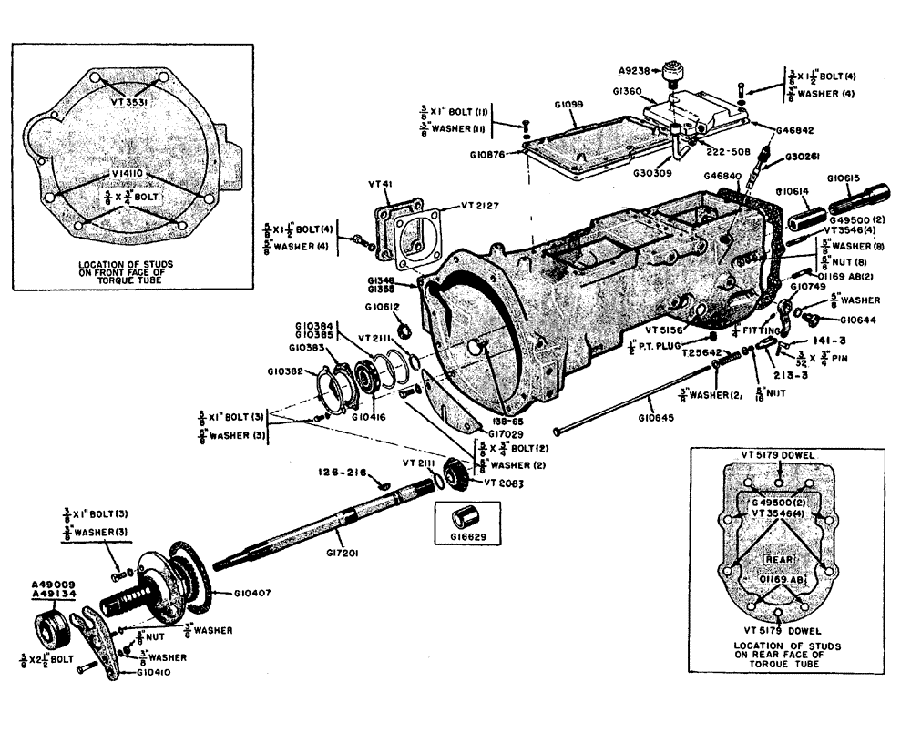 Схема запчастей Case IH 630 - (057) - TORQUE TUBE - DRY CLUTCH DRIVE BEFORE TRACTOR #8191147 (06) - POWER TRAIN