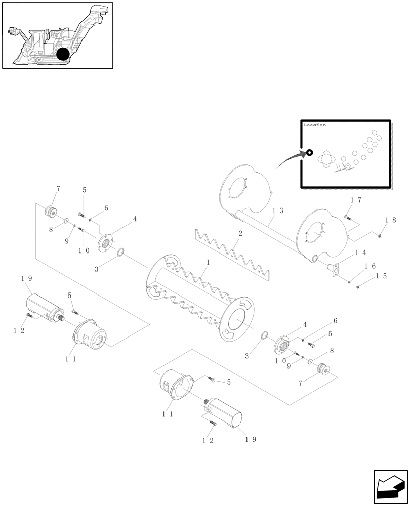 Схема запчастей Case IH A4000 - (A05.01[01]) - KNOCKDOWN ROLLER Mainframe & Functioning Components