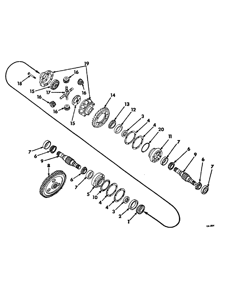 Схема запчастей Case IH 1026 - (07-18) - DRIVE TRAIN, DIFFERENTIAL (04) - Drive Train