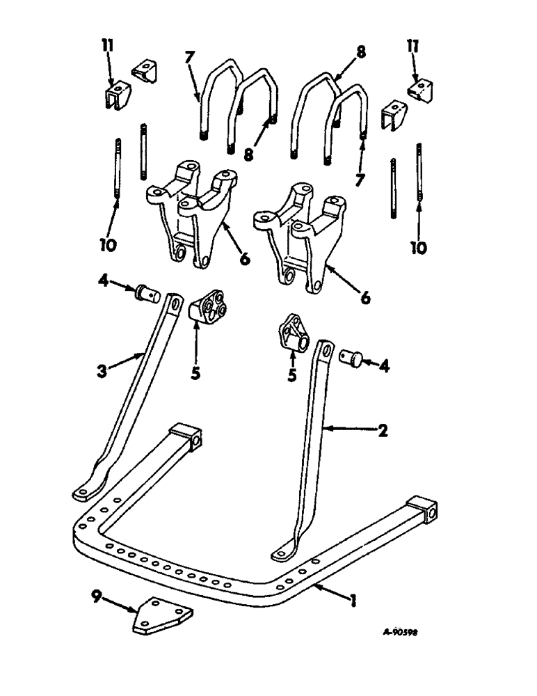Схема запчастей Case IH 21026 - (09-03) - FRAME, VERTICALLY ADJUSTABLE DRAWBAR (12) - FRAME