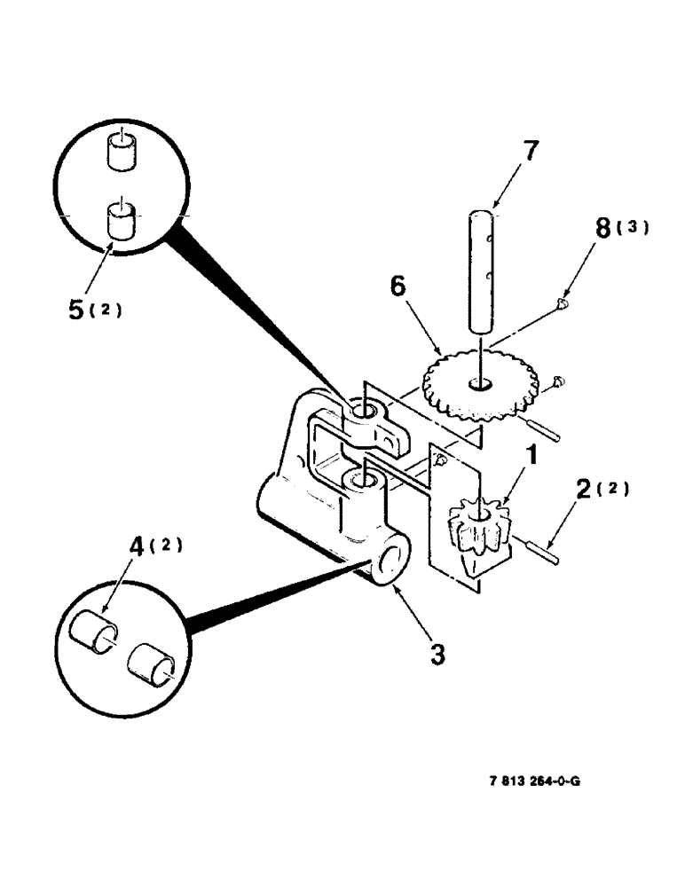 Схема запчастей Case IH 8545 - (6-38) - TWISTER PINION ASSEMBLY (14) - BALE CHAMBER