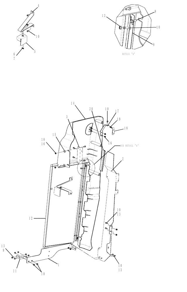 Схема запчастей Case IH 7130 - (80.154.16) - CORNER COVERS, GRAIN TANK, RIGHT HAND FRONT (80) - CROP STORAGE/UNLOADING