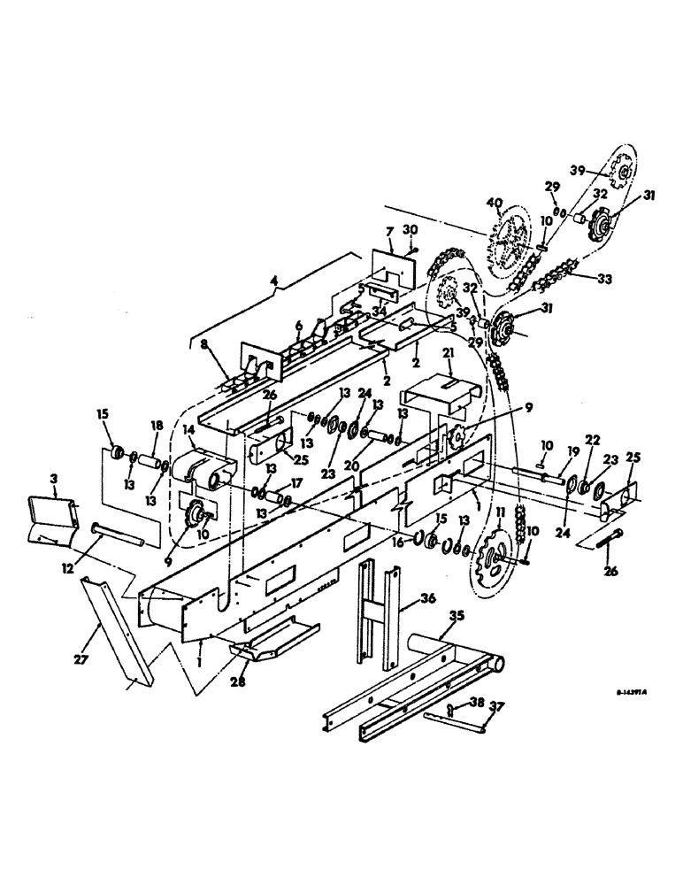 Схема запчастей Case IH 234 - (A-28) - BASIC CORN HARVESTER, ELEVATOR HOUSING AND CONVEYOR DRIVE (58) - ATTACHMENTS/HEADERS