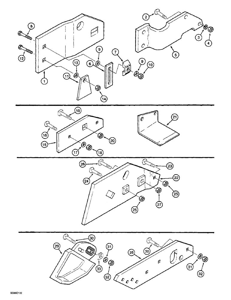 Схема запчастей Case IH HSCXN - (9-72) - LANDSIDES, SUPER CHIEF, SPECIAL LANDSIDES, ADJUSTABLE WIDE LANDSIDES 