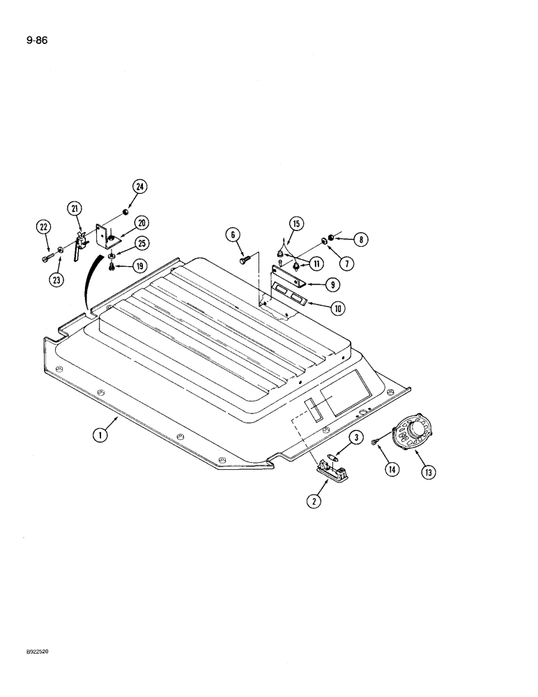 Схема запчастей Case IH 9230 - (9-086) - CAB HEADLINER (09) - CHASSIS/ATTACHMENTS