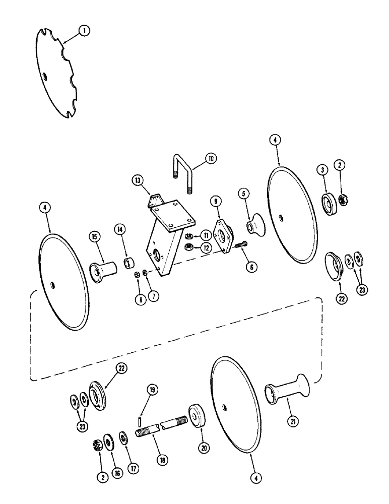 Схема запчастей Case IH DOT 17 - (28) - LEFT FRONT GANG MODEL 17-16 