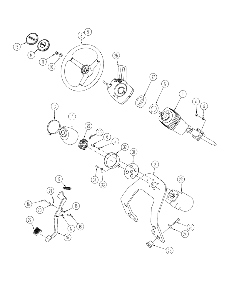 Схема запчастей Case IH STX375 - (05-05) - STEERING WHEEL AND COLUMN (05) - STEERING