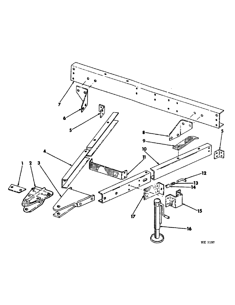 Схема запчастей Case IH 155 - (J-12) - TRACTOR HITCH AND HITCH JACK 