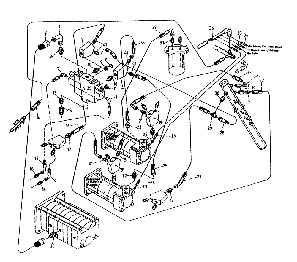 Схема запчастей Case IH 7000 - (B05-75) - HYDRAULIC CIRCUIT (ROTARY CHOPPER), UP TO AND INCLUDING Hydraulic Components & Circuits
